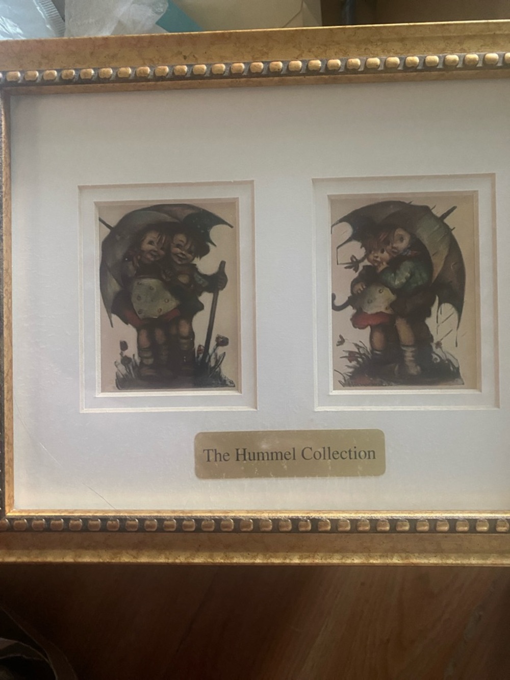 Hummel Framed Print Set with Gold Frame and Cream Mat